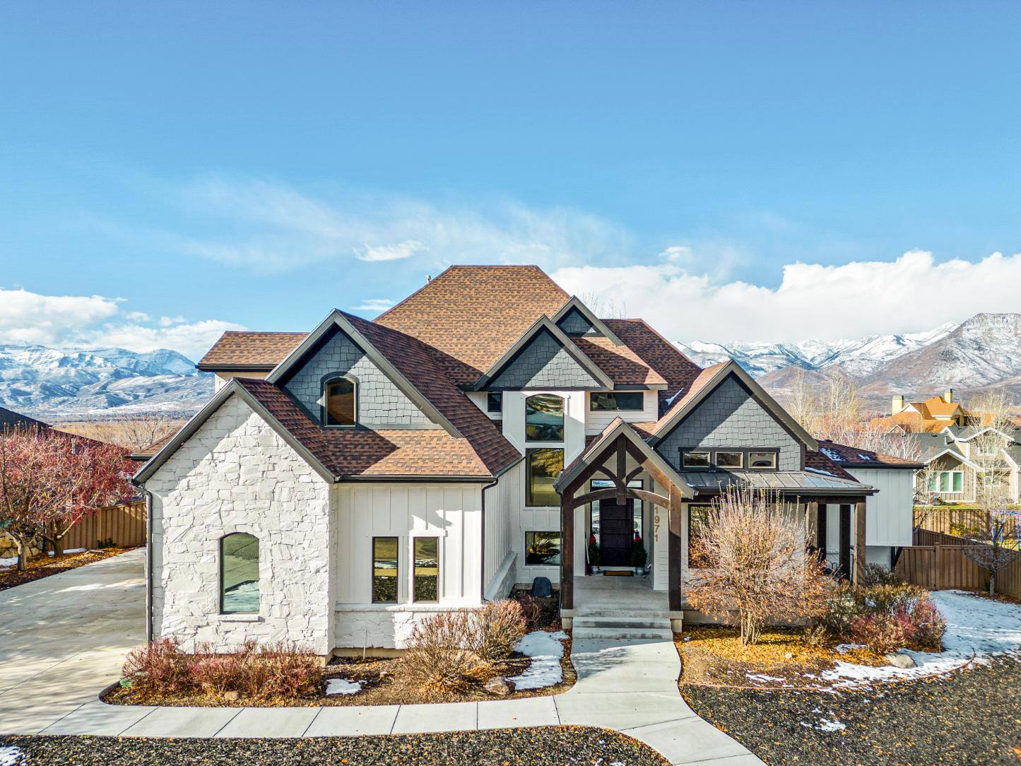 Aerial View Exterior of Utah Custom Home